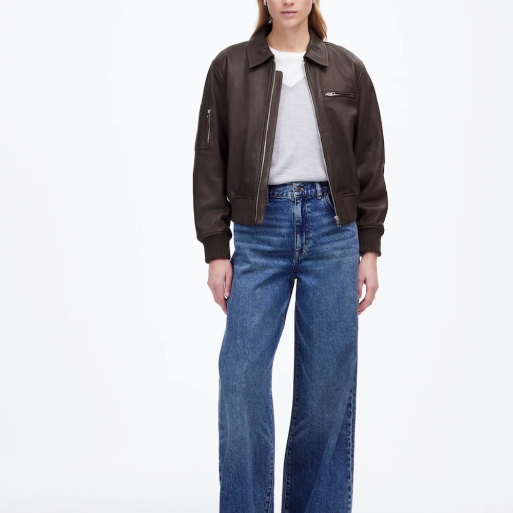 Madewell Relaxed Leather Bomber Jacket